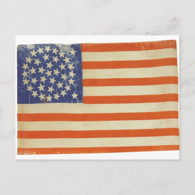 Carte Postale Drapeau américain avec 38 étoiles (Devant)