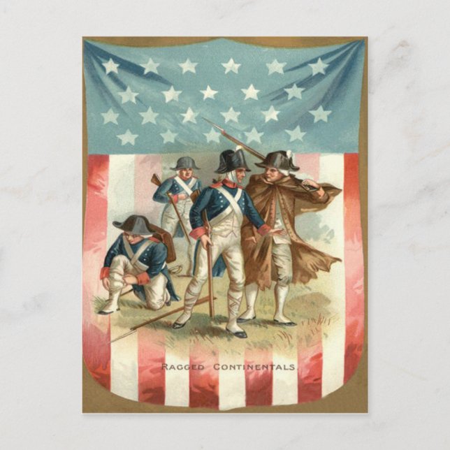 Carte Postale Drapeau américain Bouclier Armée continentale (Devant)