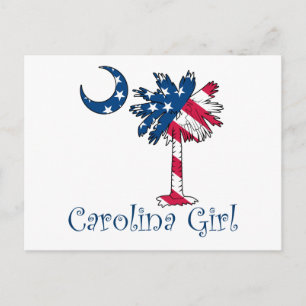Carte Postale Drapeau américain Carolina Girl