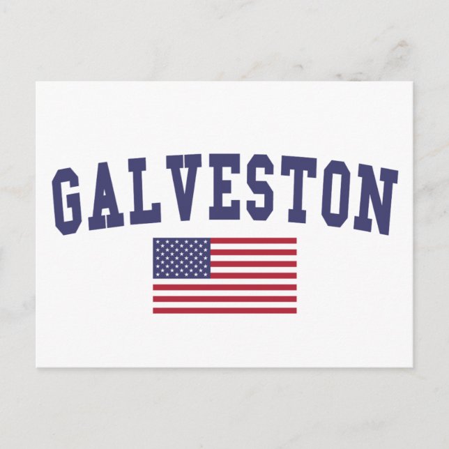 Carte Postale Drapeau américain de Galveston (Devant)