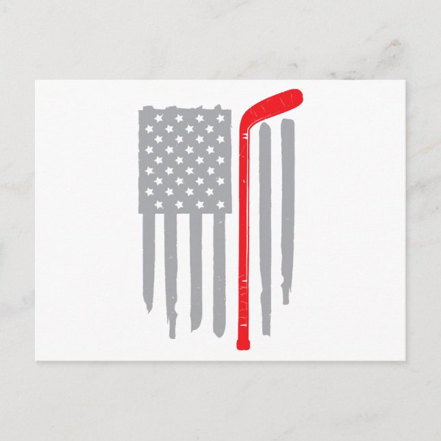 Carte Postale Drapeau américain de hockey (Devant)