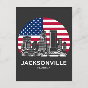 Carte Postale Drapeau américain de la ville de Jacksonville en F