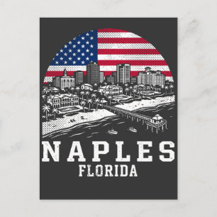 Carte Postale Drapeau américain de la ville de Naples Floride