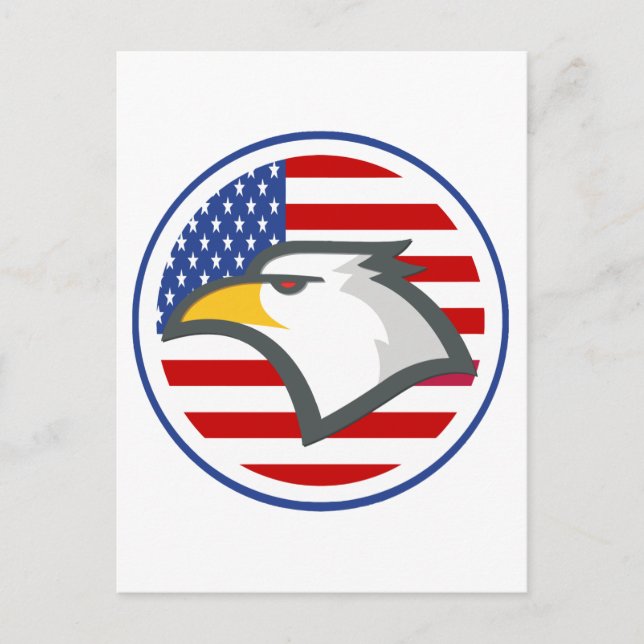 Carte Postale Drapeau américain de l'aigle (Devant)