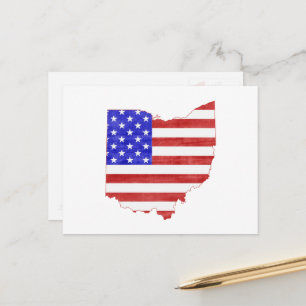 Carte Postale Drapeau américain de l'Ohio en forme de sauce phar