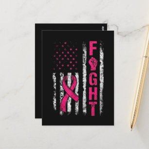 Carte Postale Drapeau américain de sensibilisation au cancer du 