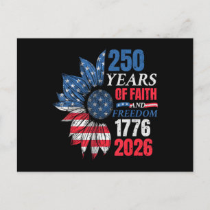 Carte Postale Drapeau américain du 4 juillet vintage 250 ans 177