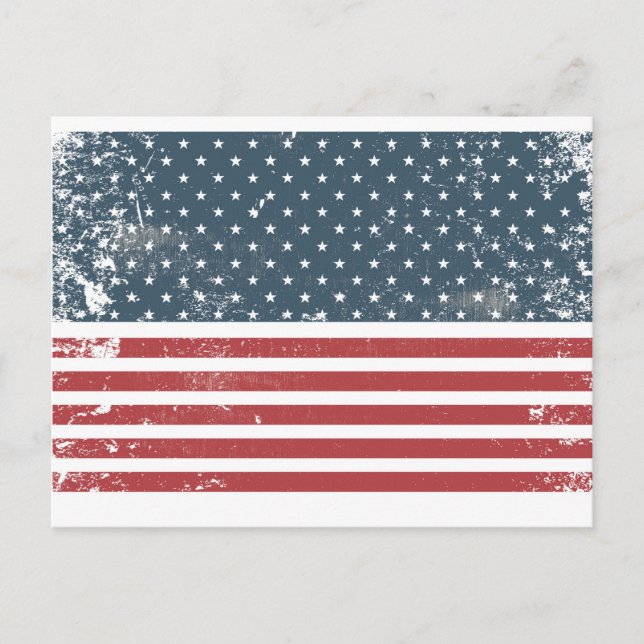 Carte Postale drapeau américain en détresse (Devant)