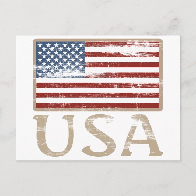 Carte Postale Drapeau américain en détresse (Devant)