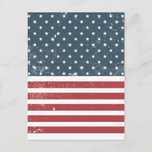 Carte Postale drapeau américain en détresse
