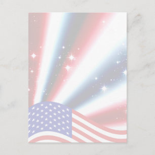 Carte Postale drapeau américain fierté étincelle explosion