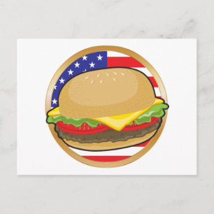 Carte Postale Drapeau américain Hamburger
