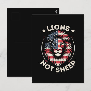 Carte Postale Drapeau américain, LIONS pas moutons