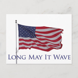 Carte Postale drapeau américain, long qu'il vague