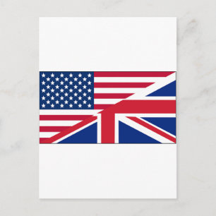 Carte Postale Drapeau américain motif étoiles rayures Union Jack