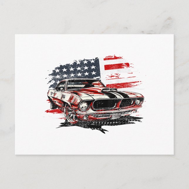 Carte Postale Drapeau Américain Patriotique (Devant)