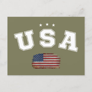 Carte Postale Drapeau américain patriotique des vétérans américa