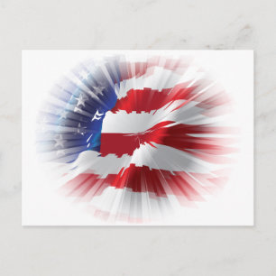 Carte Postale Drapeau américain patriotique unique en son genre