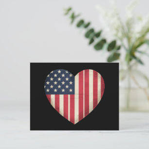 Carte Postale Drapeau américain Patriotique USA Star Strip 4 jui