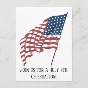 Carte Postale Drapeau américain patriotique vintage flottant dan