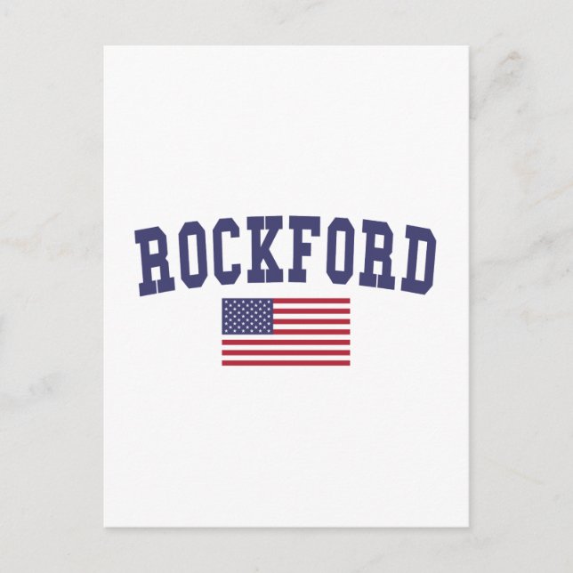 Carte Postale Drapeau américain Rockford (Devant)