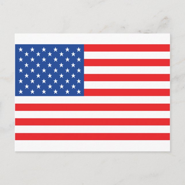 Carte Postale drapeau américain rouge bleu blanc (Devant)