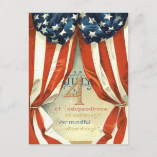 Carte Postale Drapeau américain Stars & Stripes 4 juillet