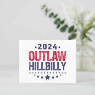 Carte Postale Drapeau américain Trump Vance 2024 hors-la-loi Hil