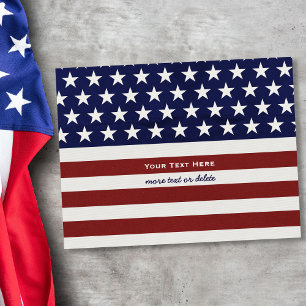 Carte Postale Drapeau américain USA Patriotique 4 juillet Dos Vi