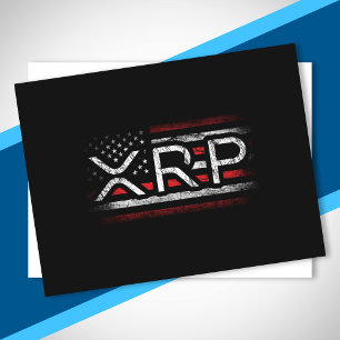 Carte Postale Drapeau américain XRP Crypto Devise Cryptomonnaie