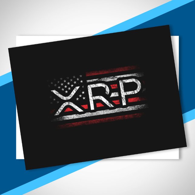 Carte Postale Drapeau américain XRP Crypto Devise Cryptomonnaie (Créateur téléchargé)