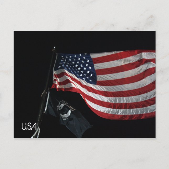 Carte Postale Drapeau Américaine (Avec Écrit) (Devant)