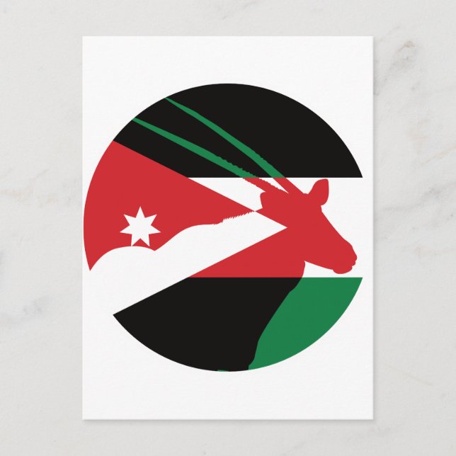 Carte Postale Drapeau animal national jordanien Arabe (Devant)