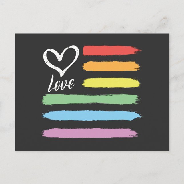 Carte Postale Drapeau arc-en-ciel américain LGBT (Devant)