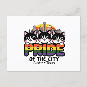 Carte Postale Drapeau arc-en-ciel de la fierté de la ville d'Aus
