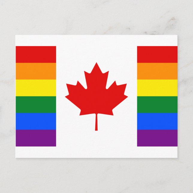 Carte Postale Drapeau arc-en-ciel de la Fierté du Canada (Devant)
