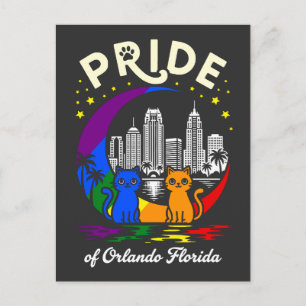 Carte Postale Drapeau arc-en-ciel des chats de la fierté d'Orlan