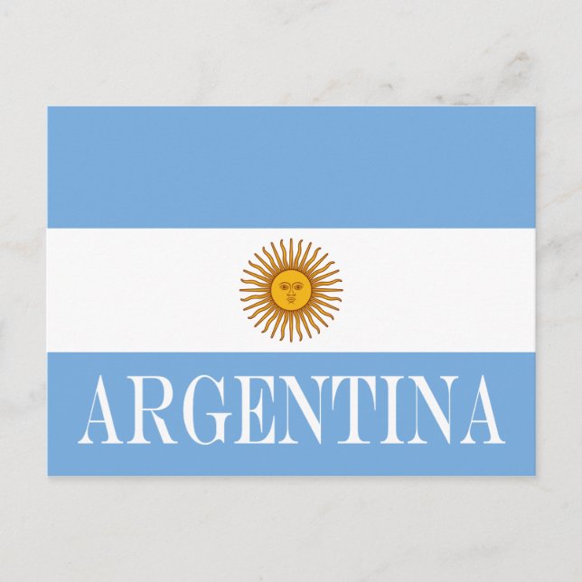 Carte Postale Drapeau argentin Bandera De Argentina (Devant)