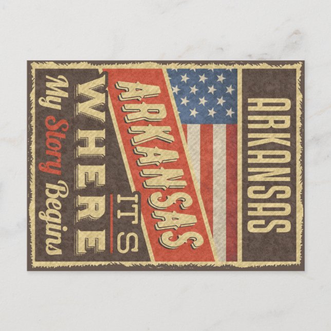 Carte Postale Drapeau Arkansas USA (Devant)