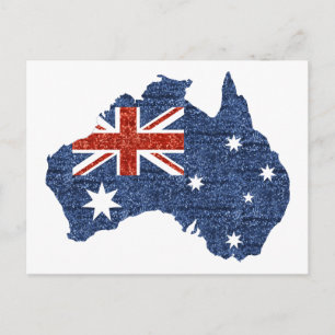 Carte Postale drapeau australien à paillettes