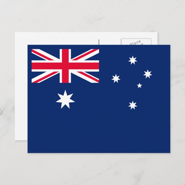 Carte Postale Drapeau australien, Drapeau de l'Australie (Devant / Derrière)
