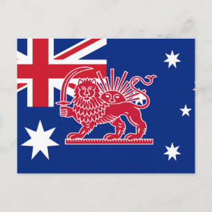 Carte Postale Drapeau australien iranien Lion et Soleil du patri