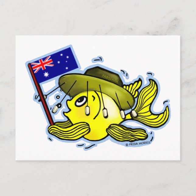 Carte Postale Drapeau australien Poisson drôle OZI poisson (Devant)