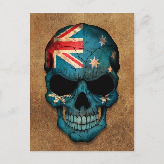 Carte Postale Drapeau australien vieilli et porté (Devant)