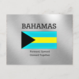Carte Postale Drapeau bahaméen et devise