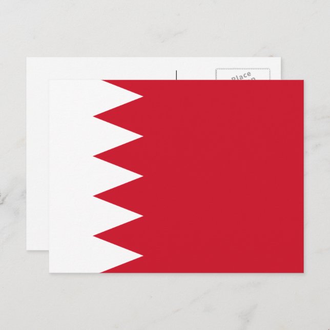 Carte Postale Drapeau bahreïni, Drapeau de Bahreïn (Devant / Derrière)