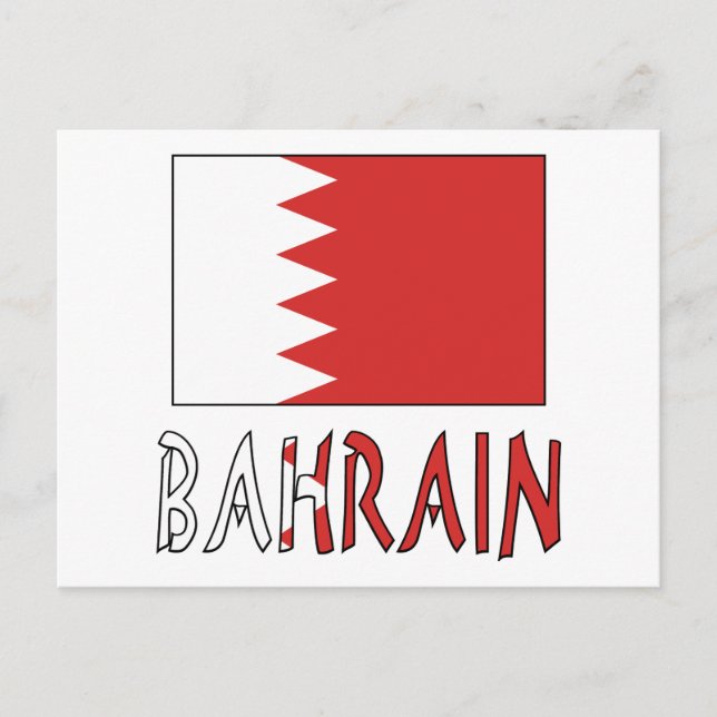 Carte Postale Drapeau bahreïni et Bahreïn (Devant)