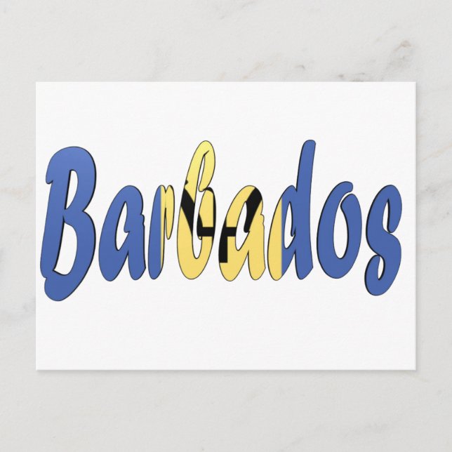 Carte Postale Drapeau Barbade (Devant)