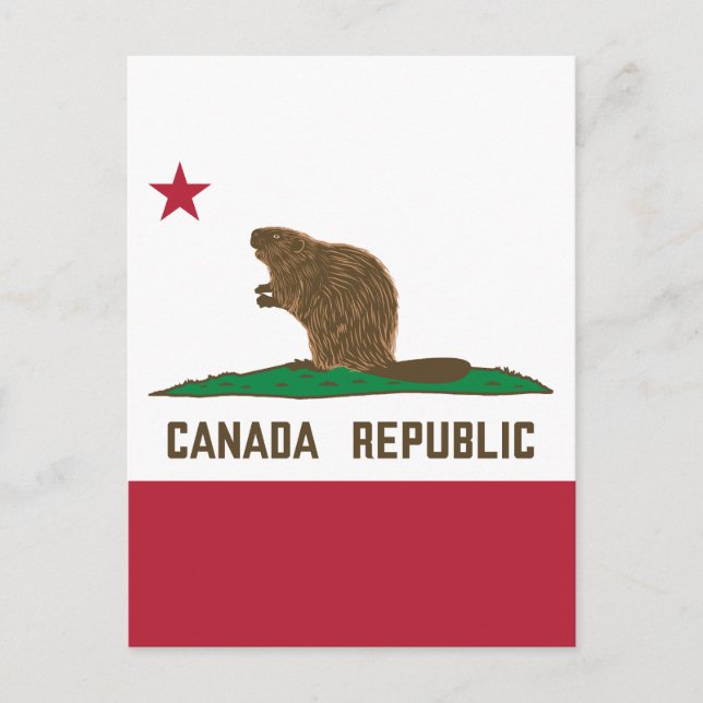 Carte Postale Drapeau Beaver Canada Republic California (Devant)