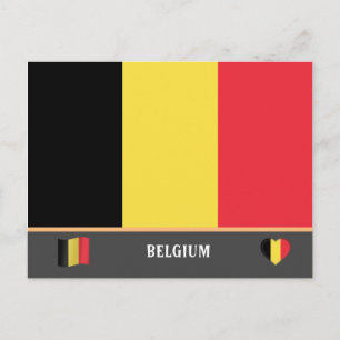 Carte Postale Drapeau belge & voyage au pays belge / Belgique
